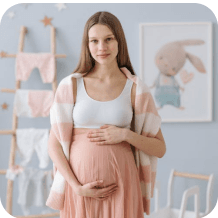 Expectant mother at home